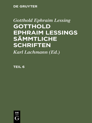 cover image of Gotthold Ephraim Lessing